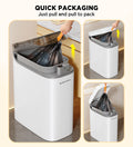 ForKumi sensor trash can with quick packaging feature for easy trash bag removal and disposal