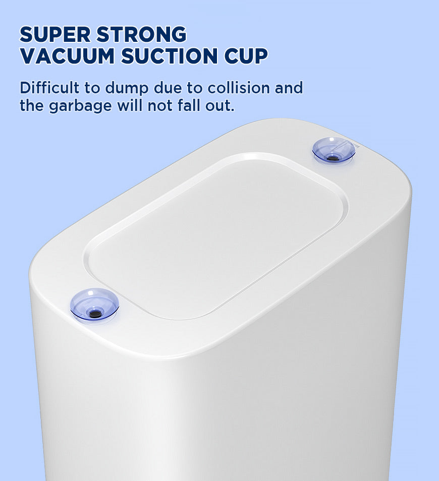 ForKumi sensor trash can with super strong vacuum suction cups to prevent tipping and spilling