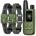 ForKumi safe dog training collar set with remote control and adjustable green nylon straps