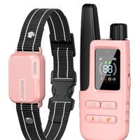 ForKumi safe dog training collar with adjustable strap and remote control in pink