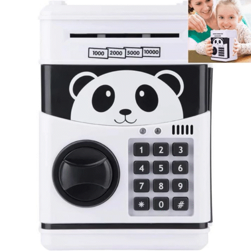 ForKumi kids ATM piggy bank with panda design and keypad for secure money saving