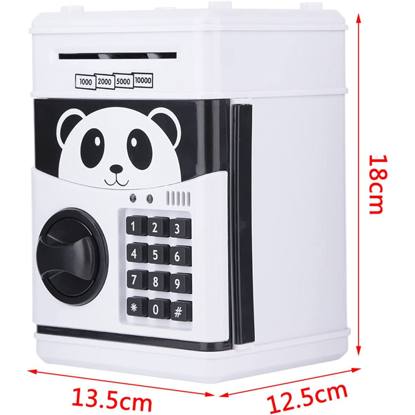 ForKumi kids ATM piggy bank with panda design and keypad for secure coin saving