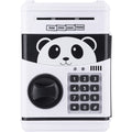 ForKumi kids ATM piggy bank in white with panda design and keypad for saving money