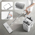 ForKumi large flat mop set with bucket and rotating handle for easy cleaning of home floors