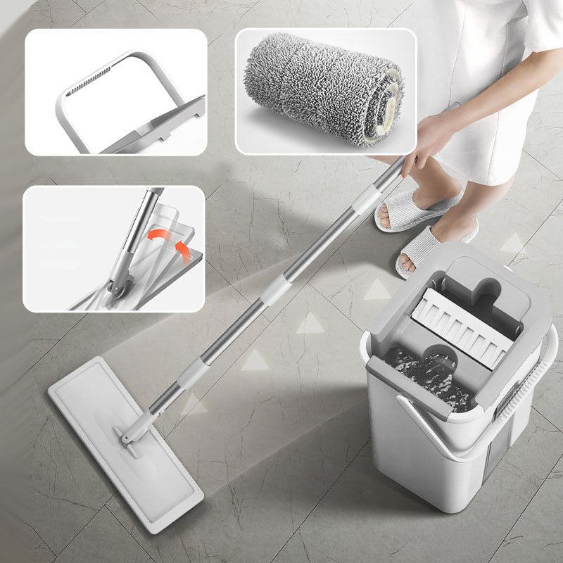 ForKumi large flat mop set with bucket and rotating handle for easy cleaning of home floors