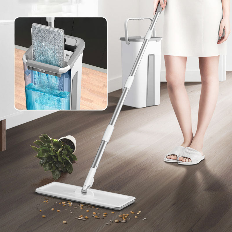 ForKumi large flat mop set with bucket and cleaning solution for efficient home floor cleaning