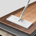 ForKumi large flat mop set with white rectangular mop head cleaning wooden floor