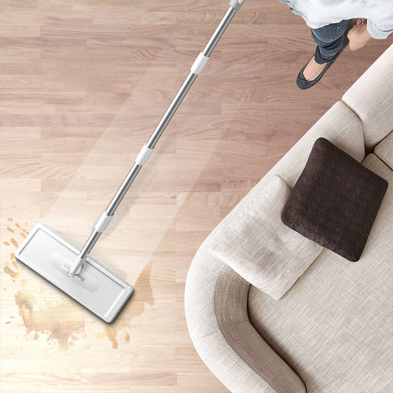 ForKumi large flat mop set cleaning spill on wooden floor beside beige sofa with dark cushion