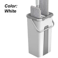 ForKumi large flat mop set in white with bucket and two flat mop heads for home cleaning