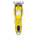ForKumi LCD hair clipper for men in gold with digital display and stainless steel blades