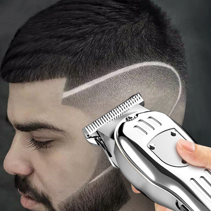 ForKumi LCD hair clipper for men trimming detailed design on man's side haircut