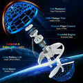 ForKumi LED flying disc toy with colorful LED lights, USB charger port, and precise flight control