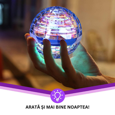 ForKumi LED flying disc toy glowing in hand with colorful lights in a dark room