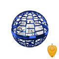 ForKumi blue LED flying disc toy with protective cage design and yellow remote control