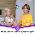 Children playing with ForKumi LED flying disc toy with colorful lights indoors