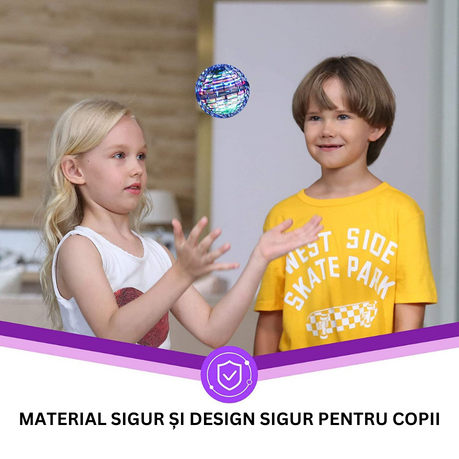 Children playing with ForKumi LED flying disc toy with colorful lights indoors