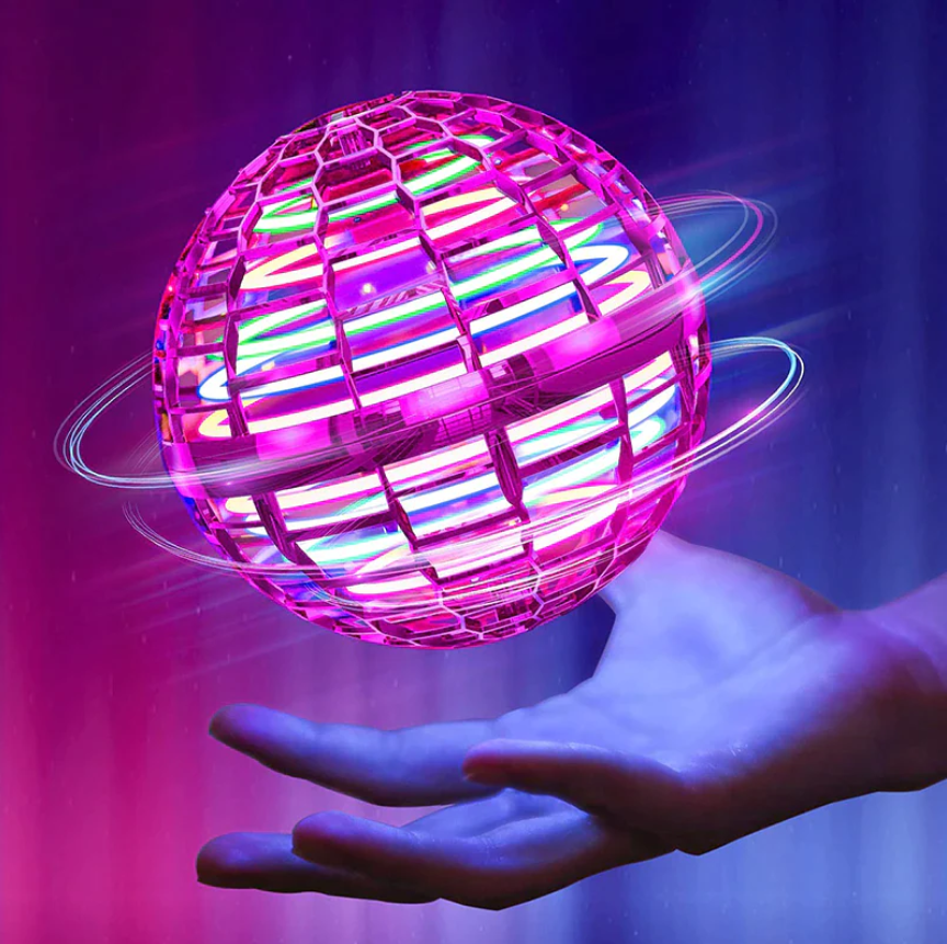 ForKumi LED flying disc toy in pink and blue with remote controllers for outdoor fun