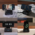 LOOI  Smart AI Companion Robot phone dock showing video call clock and wireless charging on desktop