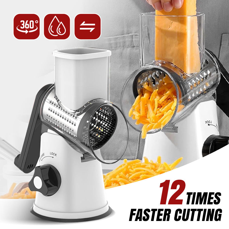 ForKumi manual rotary grater with 360 degree rotation and fast cutting shredding cheese and vegetables