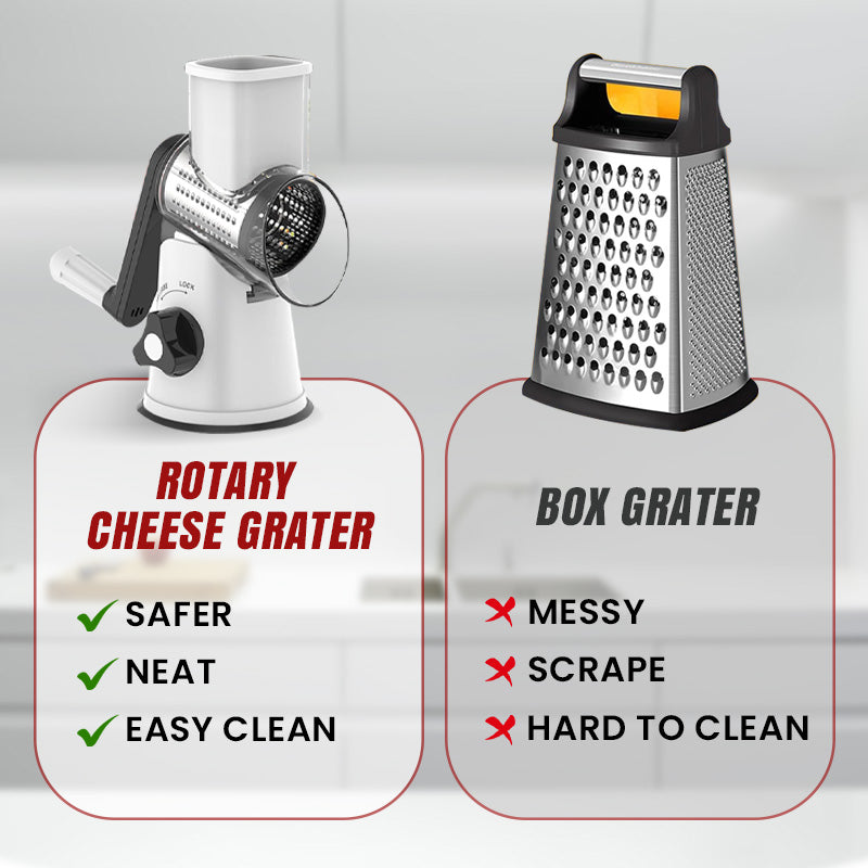 ForKumi manual rotary grater with 360 degree rotation and fast cutting shredding cheese and vegetables