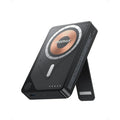 My Store MagSafe power bank with wireless charging and portable stand in black design
