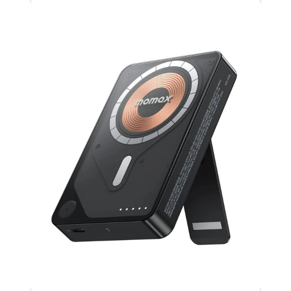 My Store MagSafe power bank with wireless charging and portable stand in black design