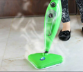 ForKumi green multi purpose steam cleaner for home in use on tile floor releasing steam