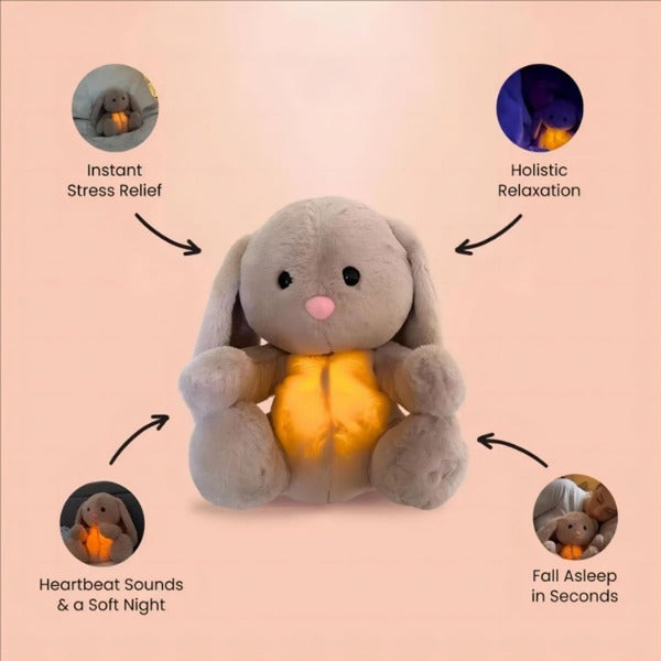 Avis musical otter soother for babies plush toy with soft heartbeat sounds and calming light