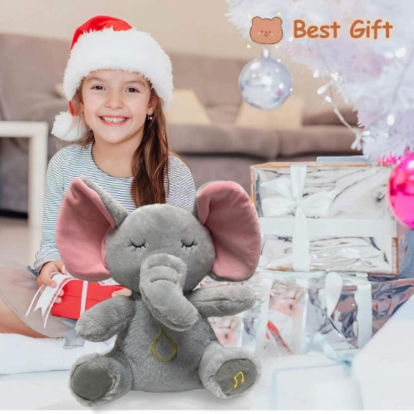 Avis musical otter soother for babies featured as a plush elephant toy with music note icon