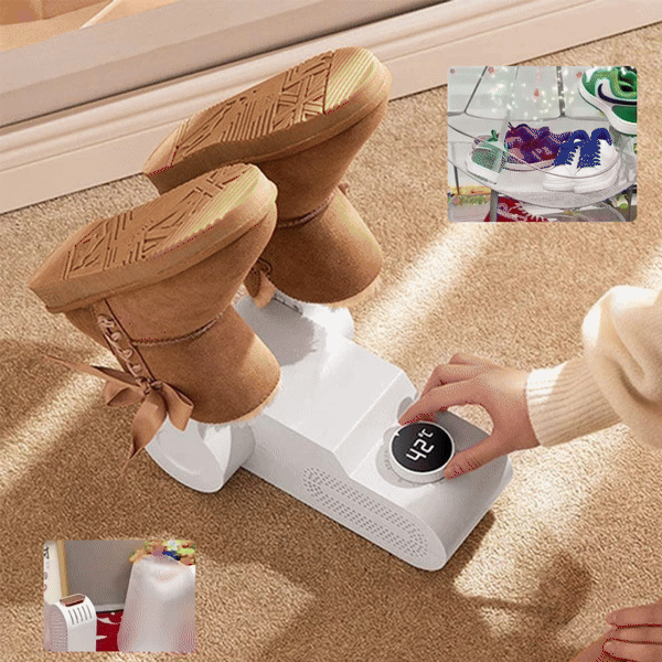 ForKumi odor eliminating shoe dryer for home drying brown boots with digital temperature control