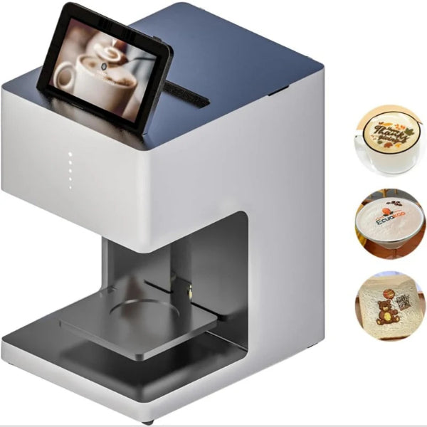 My Store photo latte printer in gray with digital display printing latte art on coffee cups