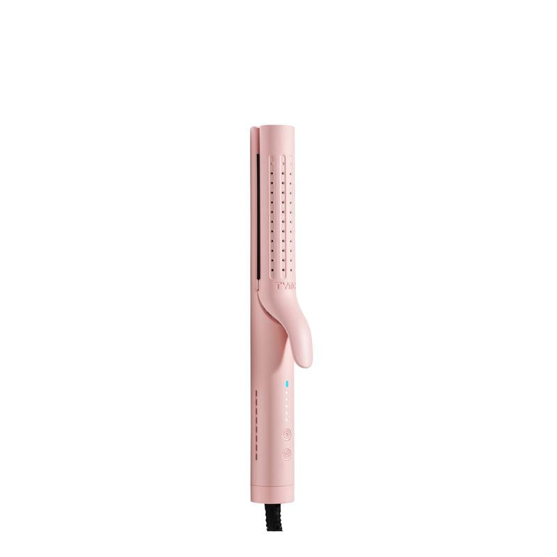Avis pink 2-in-1 curling iron and straightener with ergonomic handle and digital controls