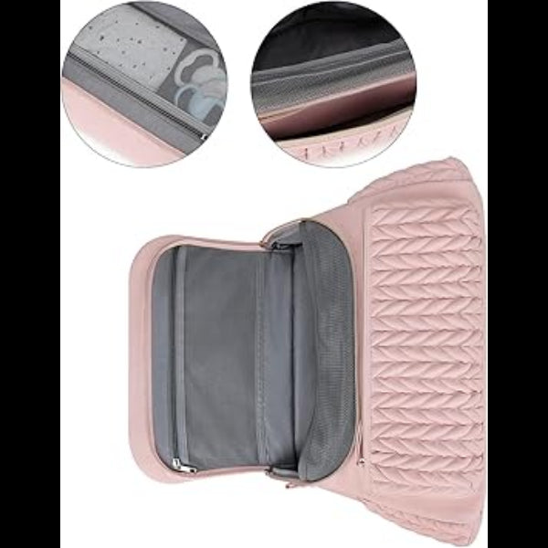 ForKumi lightweight diaper backpack in pink with spacious interior and secure zipper compartments