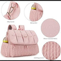 ForKumi lightweight diaper backpack in pink with water-resistant fabric and multiple pockets for baby essentials