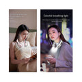ForKumi portable 5-speed desk fan worn around neck with colorful breathing light for personal cooling