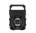 ForKumi portable bluetooth speaker with LED lights in black with handle and control buttons
