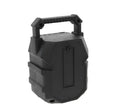 ForKumi portable bluetooth speaker with LED lights in black with sturdy handle and rugged design