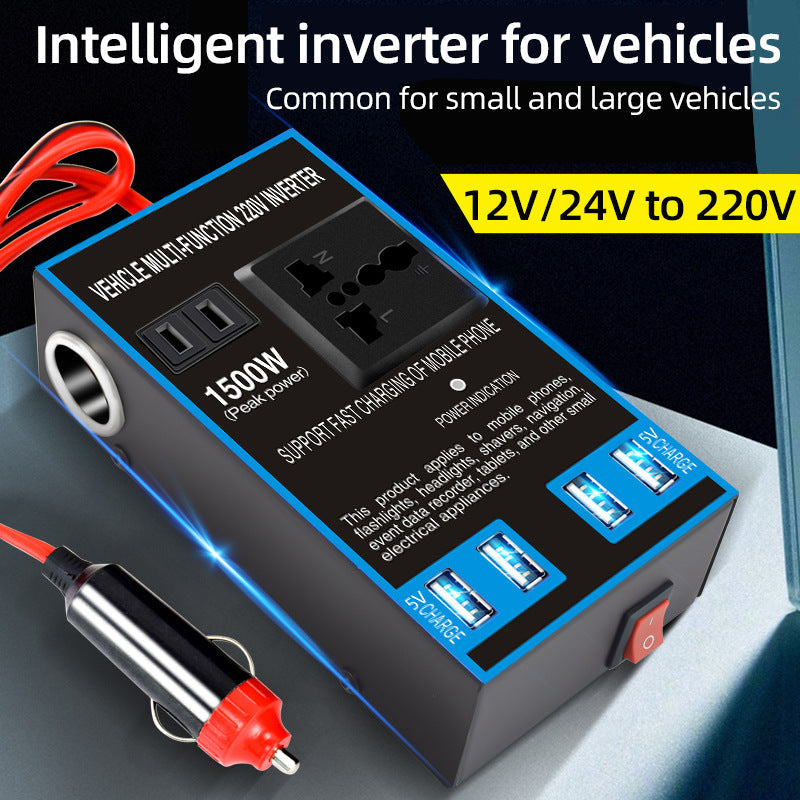 Avis portable car tire inflator with intelligent inverter supporting 12V 24V to 220V power conversion