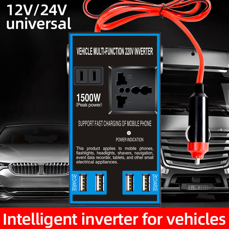 Avis portable car tire inflator with intelligent 12V 24V inverter and USB charging ports for vehicles