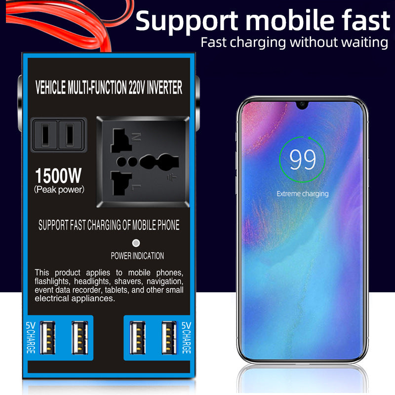 Avis portable car tire inflator with vehicle multi-function 220V inverter and fast mobile charging support