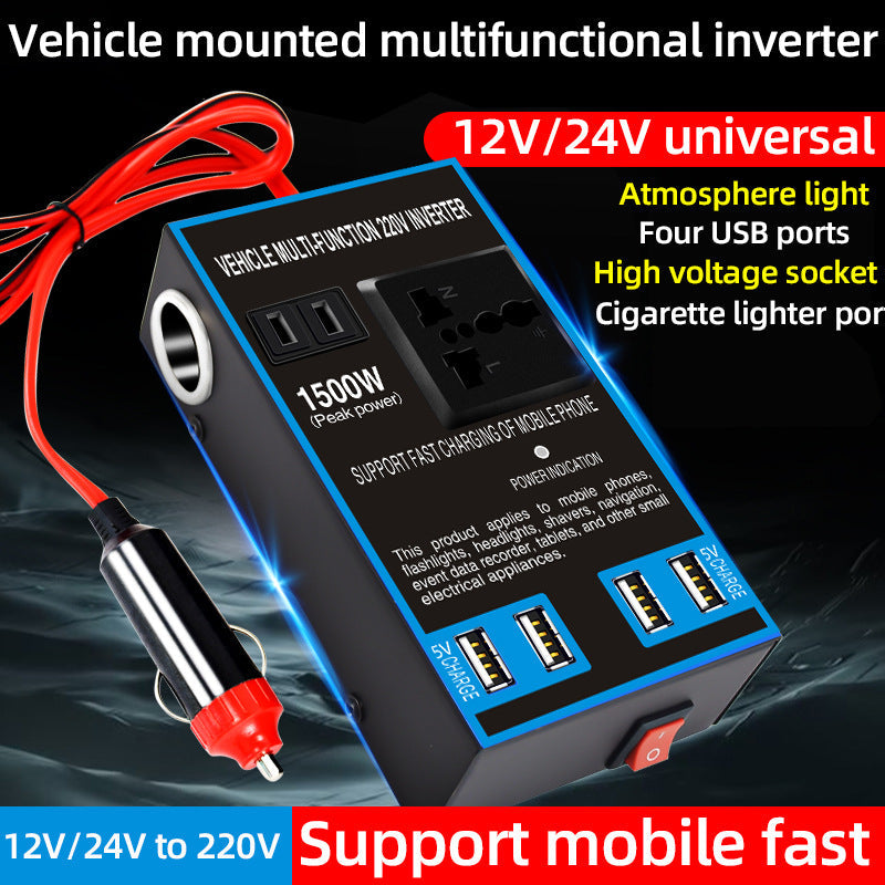 Avis portable car tire inflator vehicle mounted multifunctional inverter with USB ports and high voltage socket