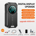 Avis portable jump starter with air compressor black digital display wireless inflation emergency lighting
