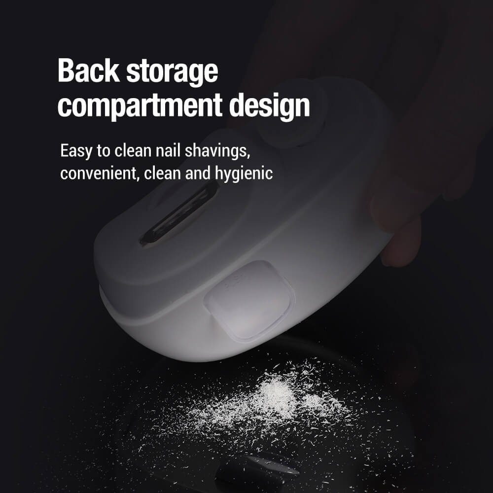 ForKumi portable nail clipper with back storage compartment for easy cleaning and hygienic use