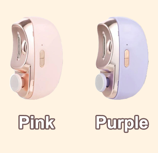 ForKumi portable nail clipper in pink and purple with compact ergonomic design for home use