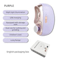 ForKumi purple portable nail clipper with night light USB charging and storage tank