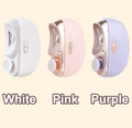 ForKumi portable nail clipper in white pink and purple with ergonomic design for home use