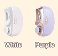 ForKumi portable nail clipper in white and purple colors with ergonomic design and easy-to-use button
