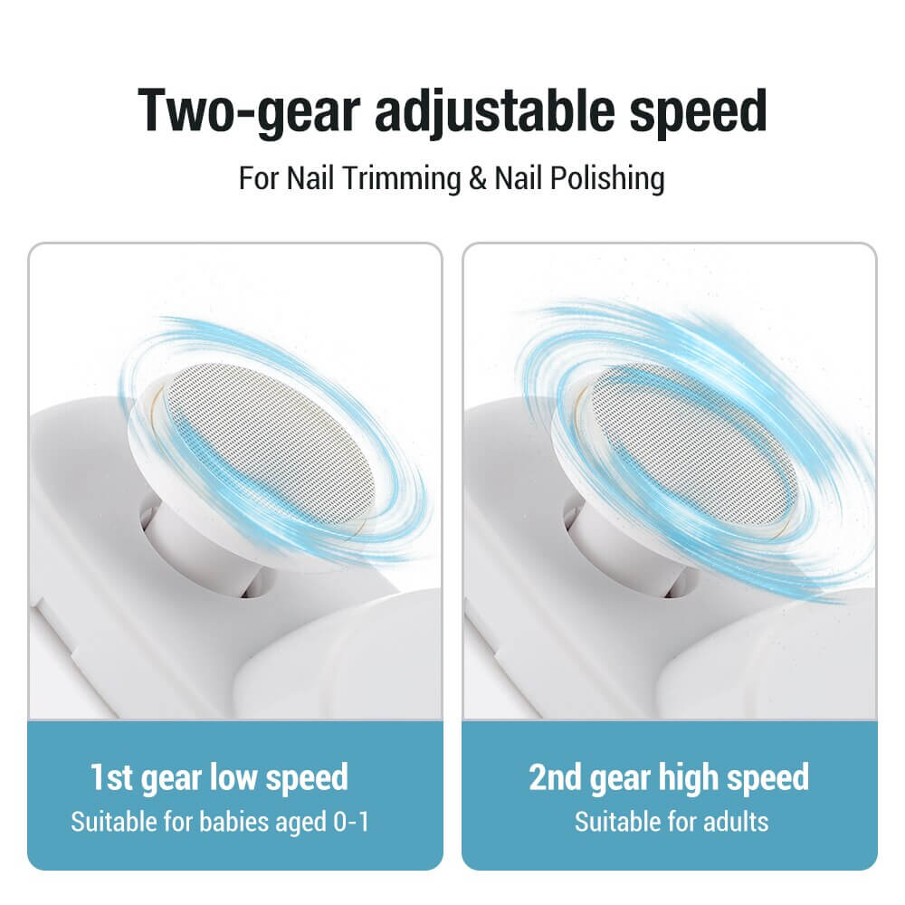 ForKumi portable nail clipper with two-gear adjustable speed for nail trimming and polishing