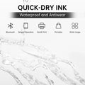 Portable pocket label printer with quick-dry waterproof ink and Bluetooth connectivity