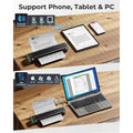 Portable thermal printer from My Store printing documents from phone tablet and laptop via Bluetooth and USB connections